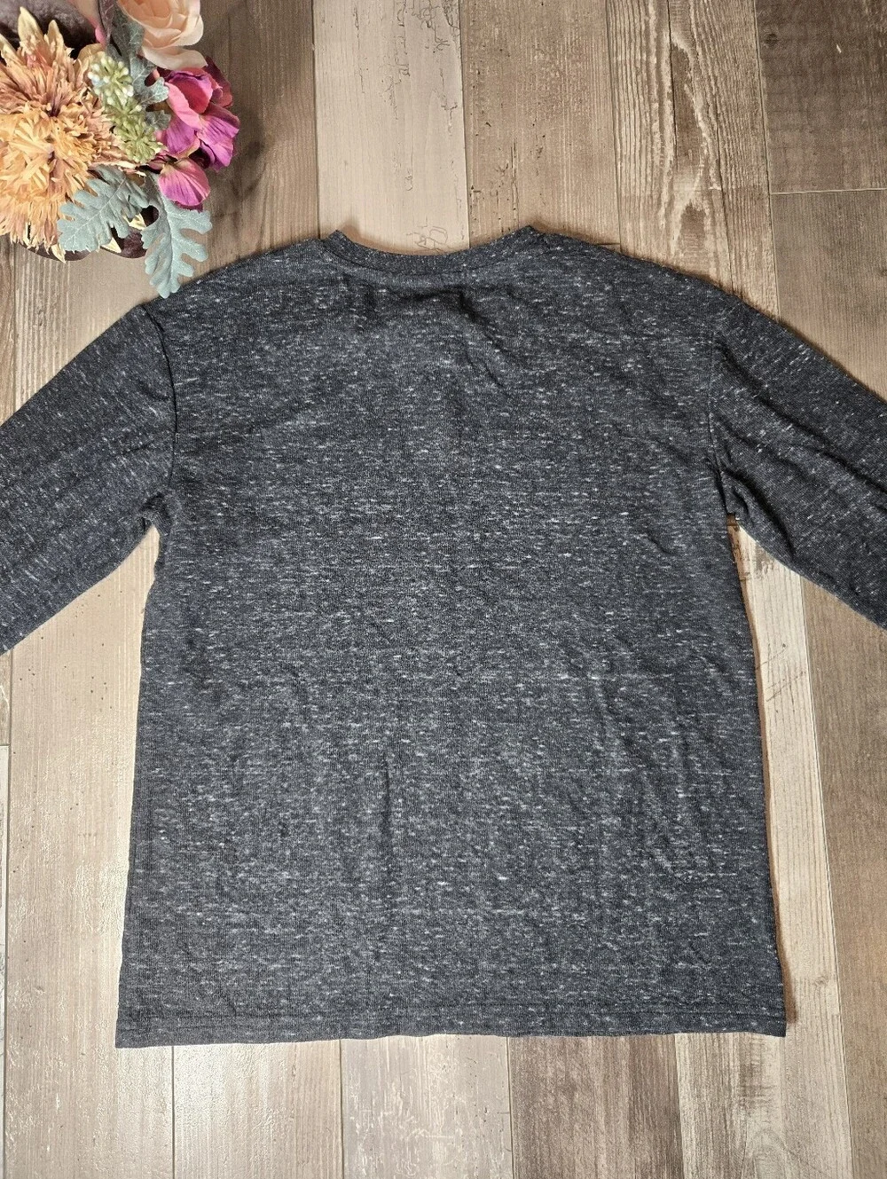 Thereabouts Boys Charcoal Henley Long Sleeve Shirt Size Large 14/16 Husky